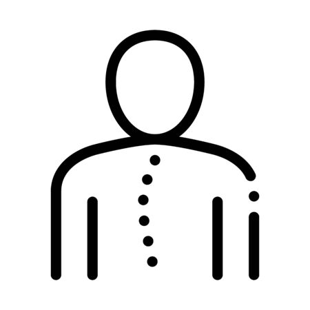Curvature Spinal Column Orthopedic Vector Icon Thin Line. Orthopedic And Trauma Rehabilitation, Belt And Walkers Concept Linear Pictogram. Medical Rehab Goods Monochrome Contour Illustrationのイラスト素材
