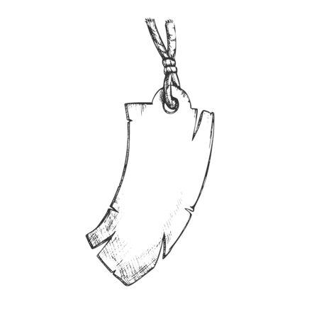 Label Tag In Rectangular Shape Monochrome Vector. Advertising Blank Label For Bio Eco Product. Marketing Cardboard For Goods Engraving Template Designed In Retro Style Black And White Illustrationのイラスト素材