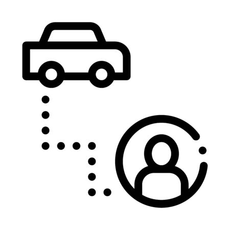 Passenger Destination Online Taxi Icon Vector Thin Line. Contour Illustrationのイラスト素材