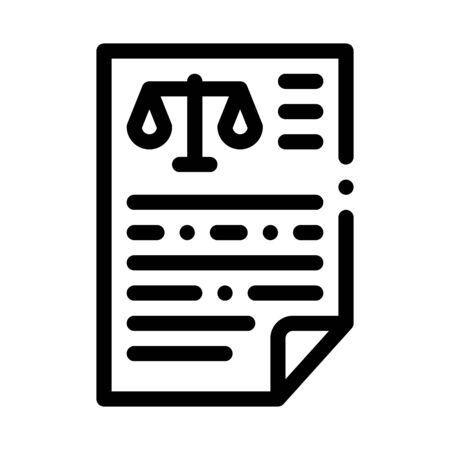 Judicial Document Law And Judgement Icon Vector Thin Line. Contour Illustrationのイラスト素材