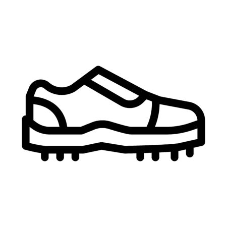 Sneakers for Cricket Icon Vector. Outline Sneakers for Cricket Sign. Isolated Contour Symbol Illustrationのイラスト素材