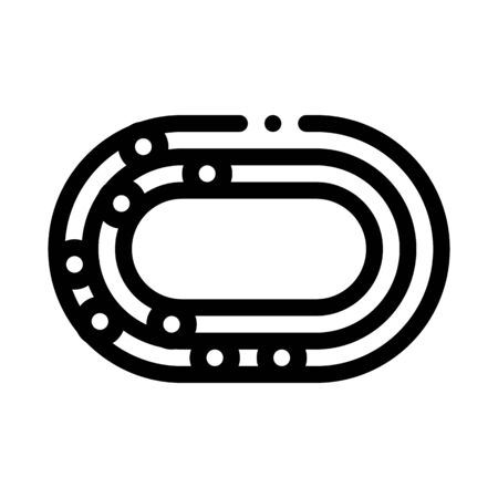 Marathon Stadium Top View Icon Vector. Outline Marathon Stadium Top View Sign. Isolated Contour Symbol Illustrationのイラスト素材