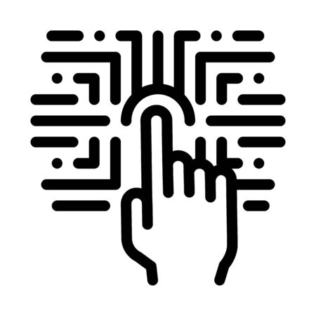 Biometric Fingerprint Verification Icon Vector. Outline Biometric Fingerprint Verification Sign. Isolated Contour Symbol Illustrationのイラスト素材