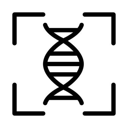 Human DNA Testing Icon Vector. Outline Human DNA Testing Sign. Isolated Contour Symbol Illustrationのイラスト素材