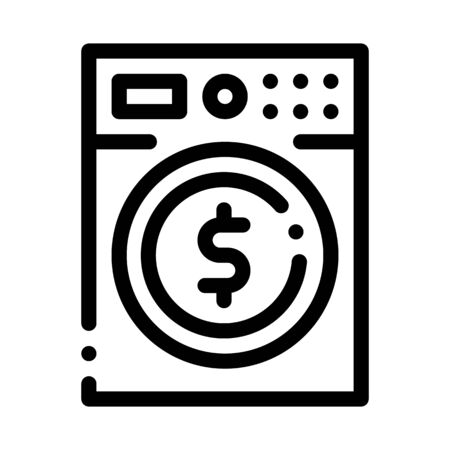 Money Laundering Washing Machine Icon Vector. Outline Money Laundering Washing Machine Sign. Isolated Contour Symbol Illustrationのイラスト素材