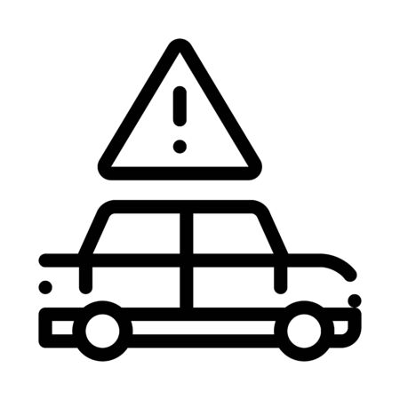 Car Danger Obstruction Icon Vector. Outline Car Danger Obstruction Sign. Isolated Contour Symbol Illustrationのイラスト素材