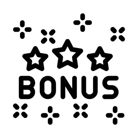Bonus Star Logo Icon Vector. Outline Bonus Star  Sign. Isolated Contour Symbol Illustrationのイラスト素材