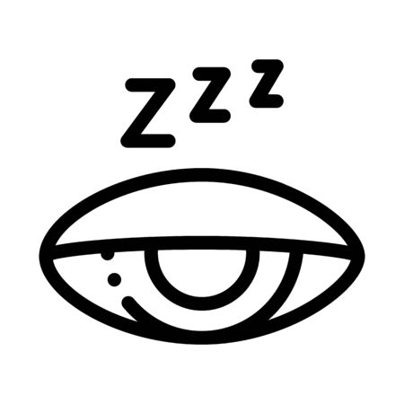 Half Closed Asleep Eye Icon Vector. Outline Half Closed Asleep Eye Sign. Isolated Contour Symbol Illustrationのイラスト素材