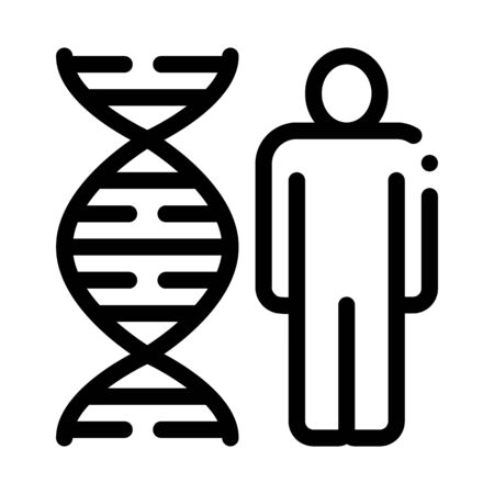 Human And Molecule Dna Icon Vector. Outline Human And Molecule Dna Sign. Isolated Contour Symbol Illustrationのイラスト素材