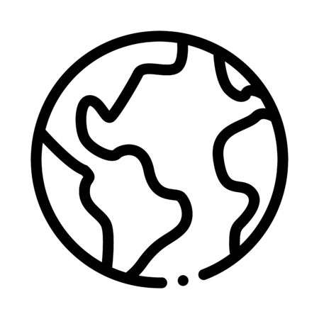 Planet Earth Globe Icon Vector. Outline Planet Earth Globe Sign. Isolated Contour Symbol Illustrationのイラスト素材