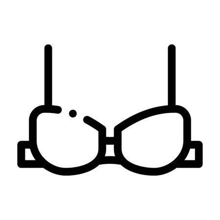 Padded Brassiere Icon Vector. Outline Padded Brassiere Sign. Isolated Contour Symbol Illustrationのイラスト素材