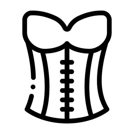 Corset Underwear Icon Vector. Outline Corset Underwear Sign. Isolated Contour Symbol Illustrationのイラスト素材