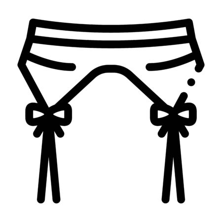 Suspender Belt Icon Vector. Outline Suspender Belt Sign. Isolated Contour Symbol Illustrationのイラスト素材