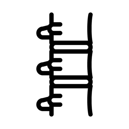 Human Spine Icon Vector. Outline Human Spine Sign. Isolated Contour Symbol Illustrationのイラスト素材