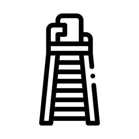 Judge Tower Chair Icon Vector. Outline Judge Tower Chair Sign. Isolated Contour Symbol Illustrationのイラスト素材