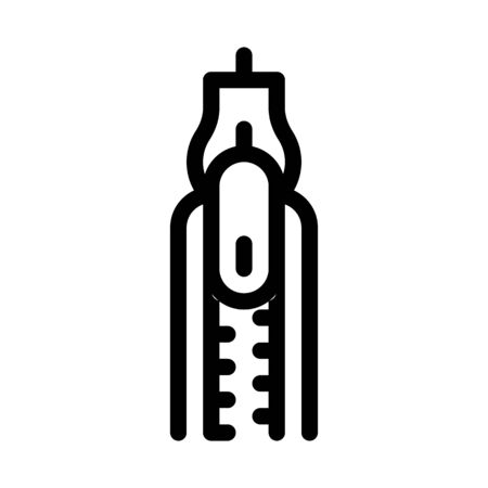 Zipper Fly Icon Vector. Outline Zipper Fly Sign. Isolated Contour Symbol Illustrationのイラスト素材