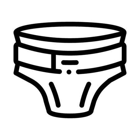 Diaper With Belt Icon Vector. Outline Diaper With Belt Sign. Isolated Contour Symbol Illustrationのイラスト素材