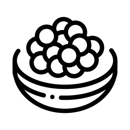 Caviar On Tray Icon Vector. Outline Caviar On Tray Sign. Isolated Contour Symbol Illustrationのイラスト素材