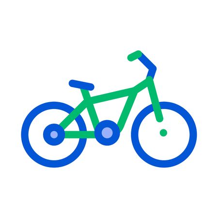 Public Transport Bicycle Vector Thin Line Icon. Healthy Ecology Care Bicycle, Urban Passenger Transport Linear Pictogram. City Transportation Passage Service Contour Illustrationのイラスト素材