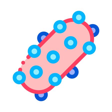 Virus Pathogen Element Vector Thin Line Sign Icon. Unhealthy Pathogen Microscopic Bacteria Linear Pictogram. Chemical Microbe Type Infection Microorganism Contour Illustrationのイラスト素材