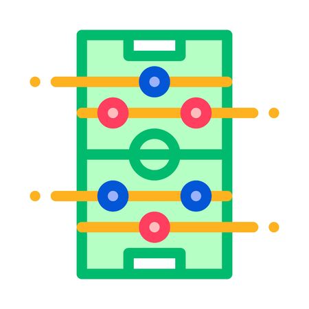 Interactive Kids Table Football Vector Sign Icon Thin line. Football Foosball Soccer Game Children Playing Gaming Items Linear Pictogram. Baby-foot Foozeball Contour Illustrationのイラスト素材