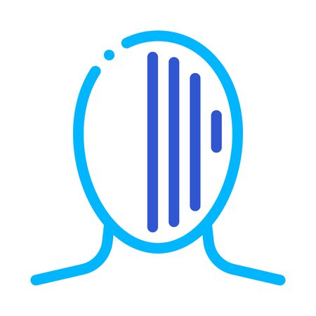 Migraine Nausea And Visual Changes Head Vector Icon Thin Line. Tension And Cluster, Migraine And Stress Symptom Illustrationのイラスト素材