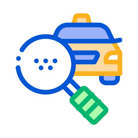 Taxi Search Online Icon Vector Thin Line. Contour Illustrationのイラスト素材