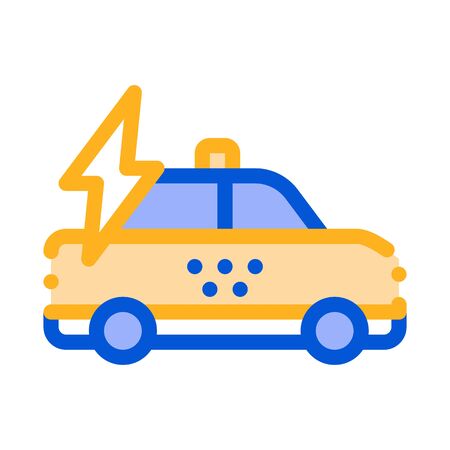 High-Speed Online Taxi Icon Vector Thin Line. Contour Illustrationのイラスト素材