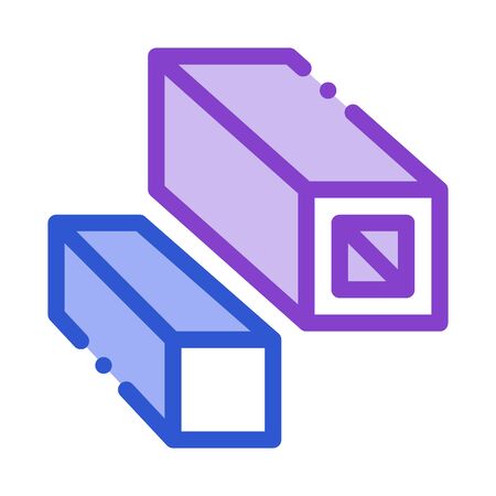 Square Tubes Metallurgical Icon Vector Thin Line. Contour Illustrationのイラスト素材