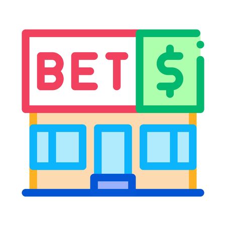 Betting Office Gambling Icon Vector Thin Line. Contour Illustrationのイラスト素材