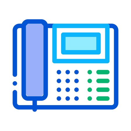 Home Telephone Icon Vector. Outline Home Telephone Sign. Isolated Contour Symbol Illustrationのイラスト素材