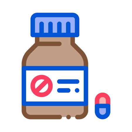 Dead Pill Bottle Icon Vector. Outline Dead Pill Bottle Sign. Isolated Contour Symbol Illustrationのイラスト素材