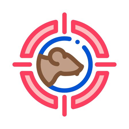 Mouse Target Icon Vector. Outline Mouse Target Sign. Isolated Contour Symbol Illustrationのイラスト素材