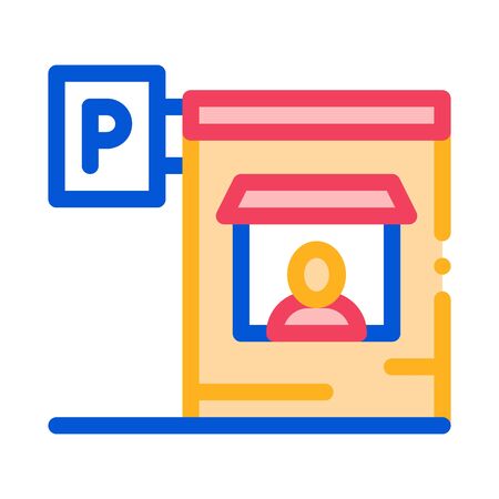 Parking Icon Vector. Outline Parking Meter Sign. Isolated Contour Symbol Illustrationのイラスト素材