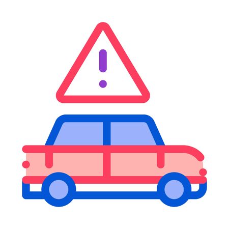 Car Danger Obstruction Icon Vector. Outline Car Danger Obstruction Sign. Isolated Contour Symbol Illustrationのイラスト素材