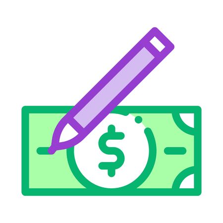 Drawing Fake Banknotes Icon Vector. Outline Drawing Fake Banknotes Sign. Isolated Contour Symbol Illustrationのイラスト素材