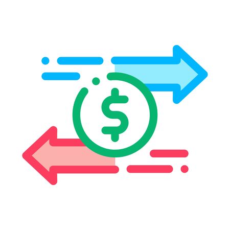 Currency Dollar Exchange Icon Vector. Outline Currency Dollar Exchange Sign. Isolated Contour Symbol Illustrationのイラスト素材