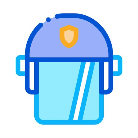 Policeman Swap Helmet Icon Vector. Outline Policeman Swap Helmet Sign. Isolated Contour Symbol Illustrationのイラスト素材