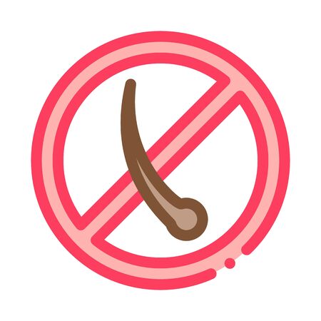 Anti Hair Mark Icon Vector. Outline Anti Hair Mark Sign. Isolated Contour Symbol Illustrationのイラスト素材