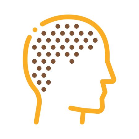 Trimmed Bald Man Icon Vector. Outline Trimmed Bald Man Sign. Isolated Contour Symbol Illustrationのイラスト素材