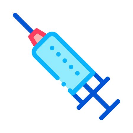 Drug Syringe Icon Vector. Outline Drug Syringe Sign. Isolated Contour Symbol Illustrationのイラスト素材