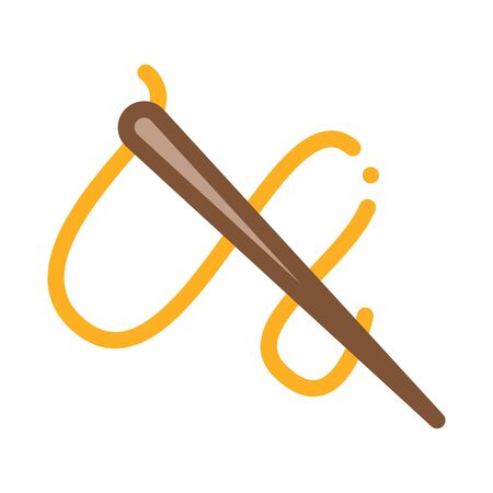 Needle And Thread Icon Vector. Outline Needle And Thread Sign. Isolated Contour Symbol Illustrationのイラスト素材