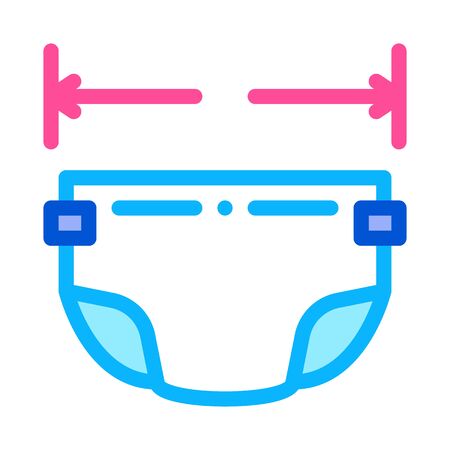 Diaper Size Icon Vector. Outline Diaper Size Sign. Isolated Contour Symbol Illustrationのイラスト素材