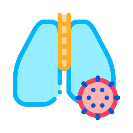 Lungs Infection Icon Vector. Outline Lungs Infection Sign. Isolated Contour Symbol Illustrationのイラスト素材