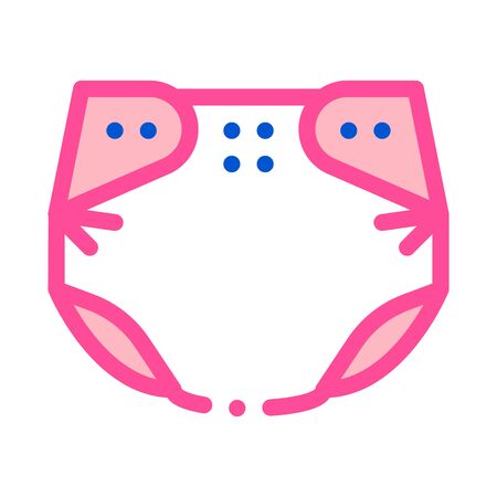 Childhood Nappy Icon Vector. Outline Childhood Nappy Sign. Isolated Contour Symbol Illustrationのイラスト素材