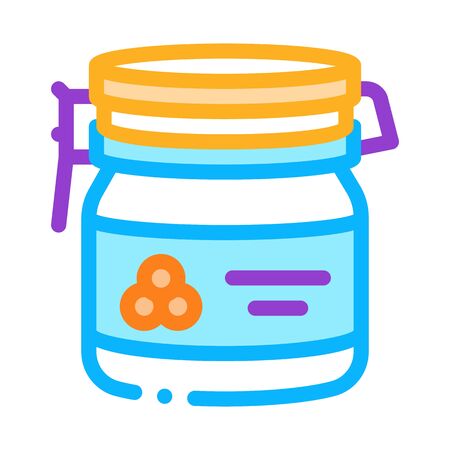 Caviar Bottle Icon Vector. Outline Caviar Bottle Sign. Isolated Contour Symbol Illustrationのイラスト素材