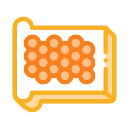 Caviar On Bread Icon Vector. Outline Caviar On Bread Sign. Isolated Contour Symbol Illustrationのイラスト素材