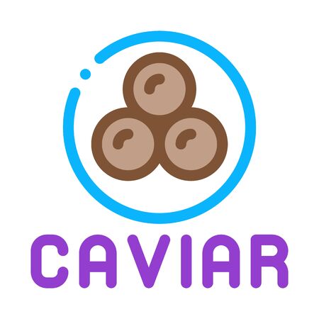 Caviar Seafood Icon Vector. Outline Caviar Seafood Sign. Isolated Contour Symbol Illustrationのイラスト素材