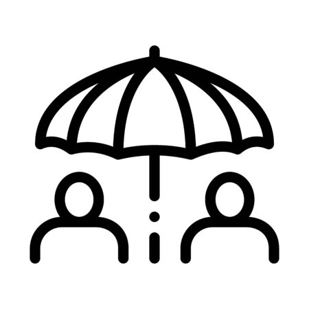 Human Umbrella Icon Vector. Outline Human Umbrella Sign. Isolated Contour Symbol Illustrationのイラスト素材