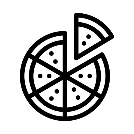 Sliced Pizza Icon Vector. Outline Sliced Pizza Sign. Isolated Contour Symbol Illustrationのイラスト素材